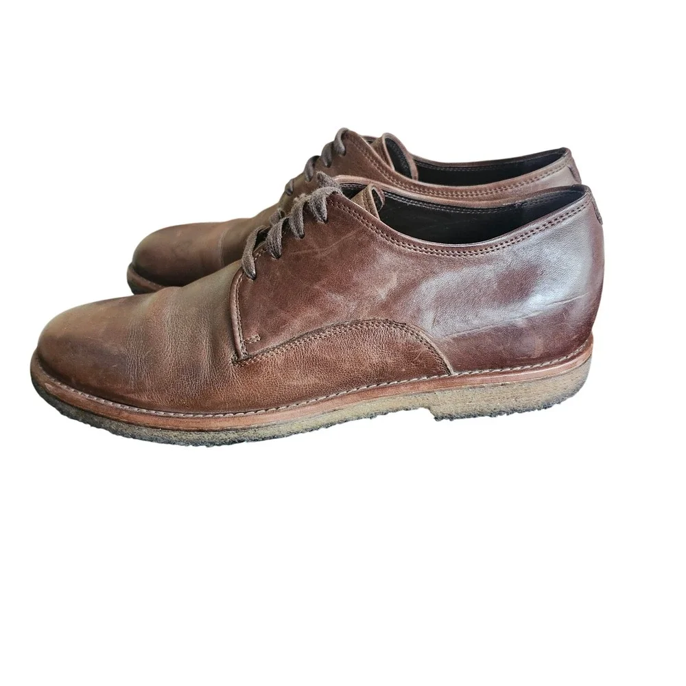 Allen Edmonds Southside Mens Brown Leather Crepe Sole Derby Shoes Handcrafted